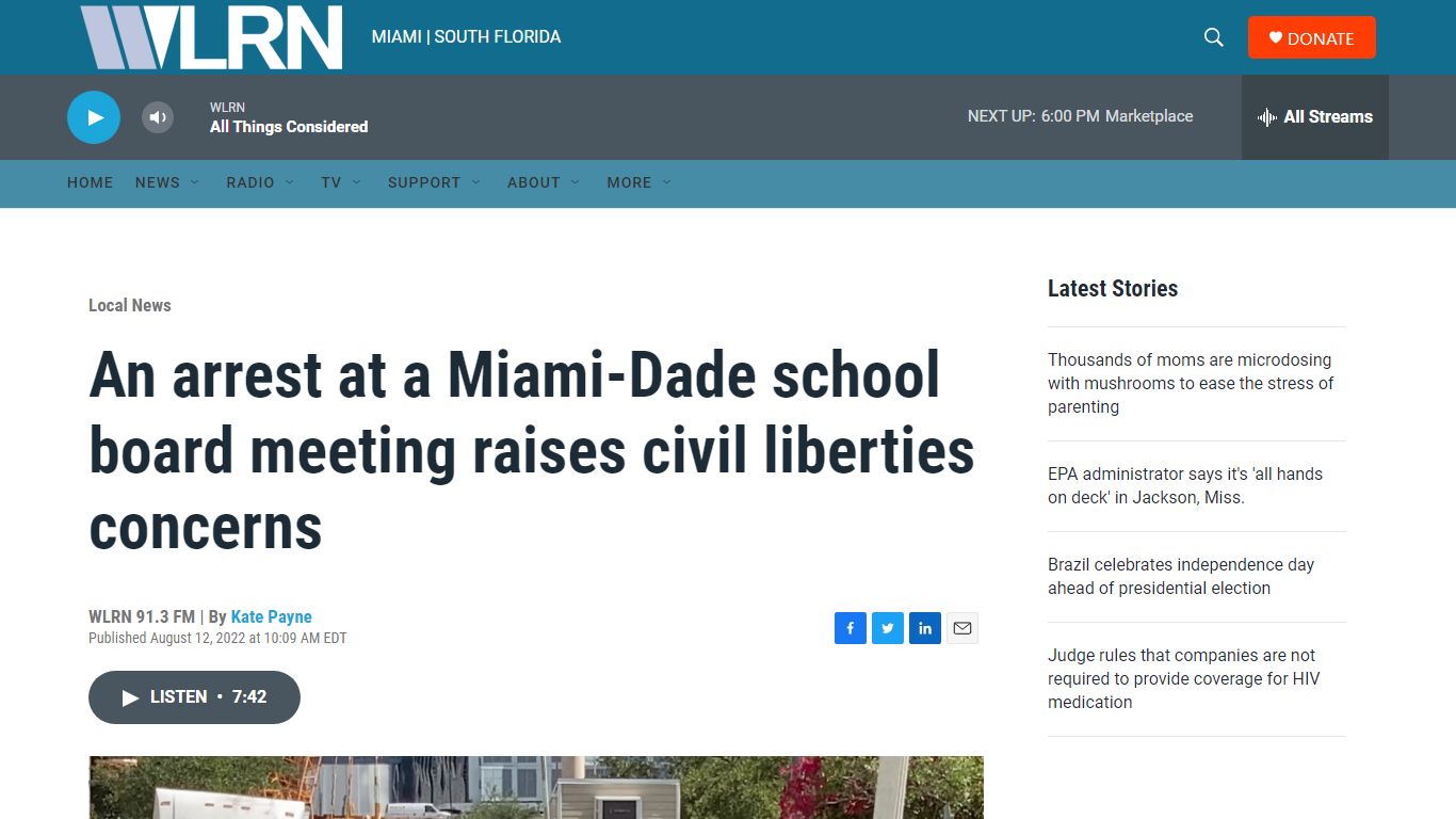 An arrest at a Miami-Dade school board meeting raises civil liberties ...